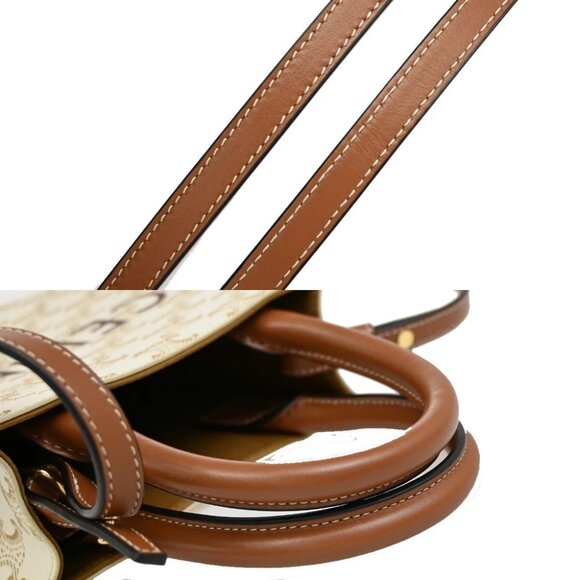 CELINE Mini Vertical Cabas 2Way Hand Bag Triomphe Canvas Leather WE BN - Picture 9 of 11